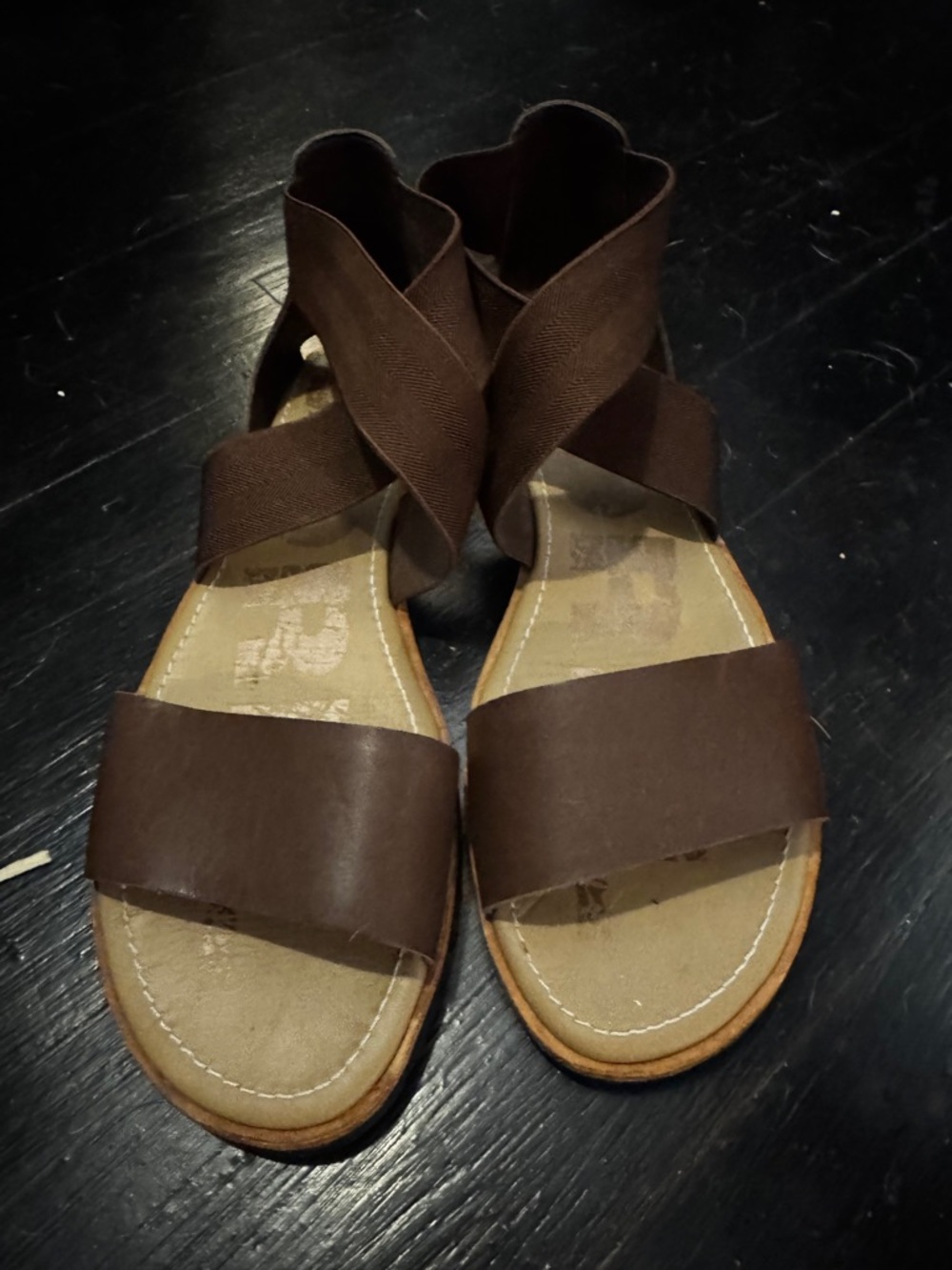 Sorel Ella Women's Leather Pull On Sandal - Picture 3 of 5